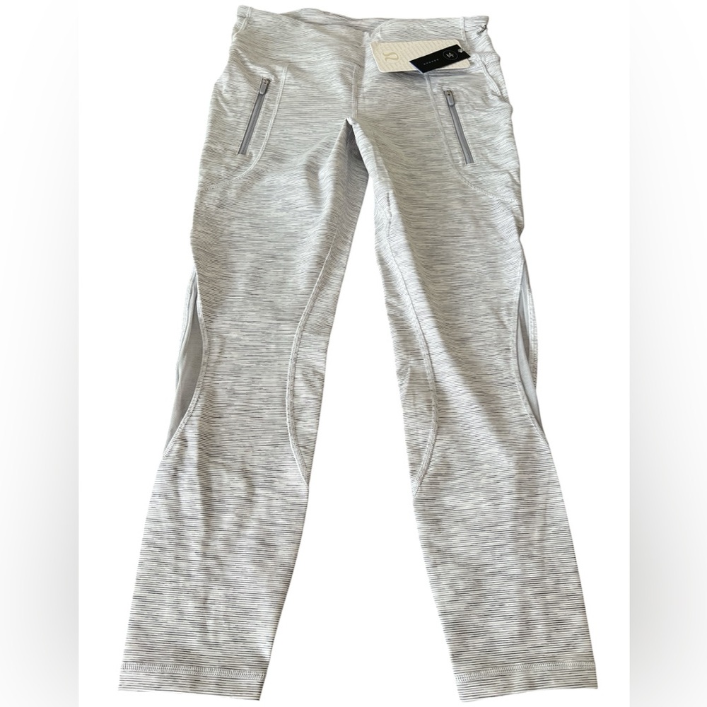 Lululemon Womens Invigorate 7/8 Leggings, NWT, Size-10, Color-White/Greys